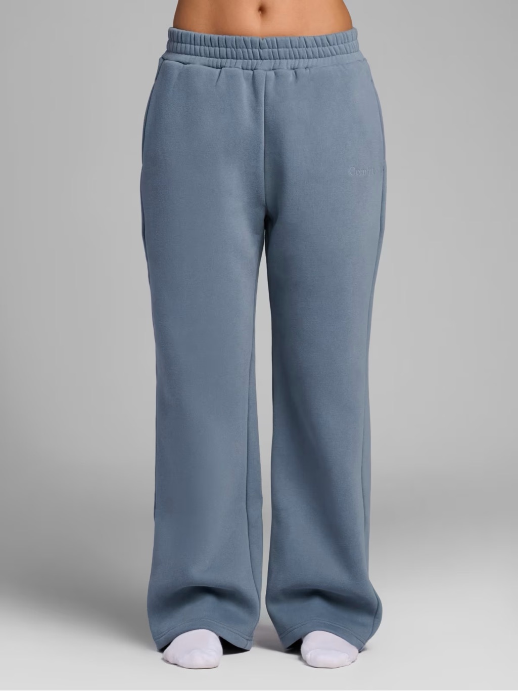 Women's Straight-Leg Fleece Pants In Slate Blue